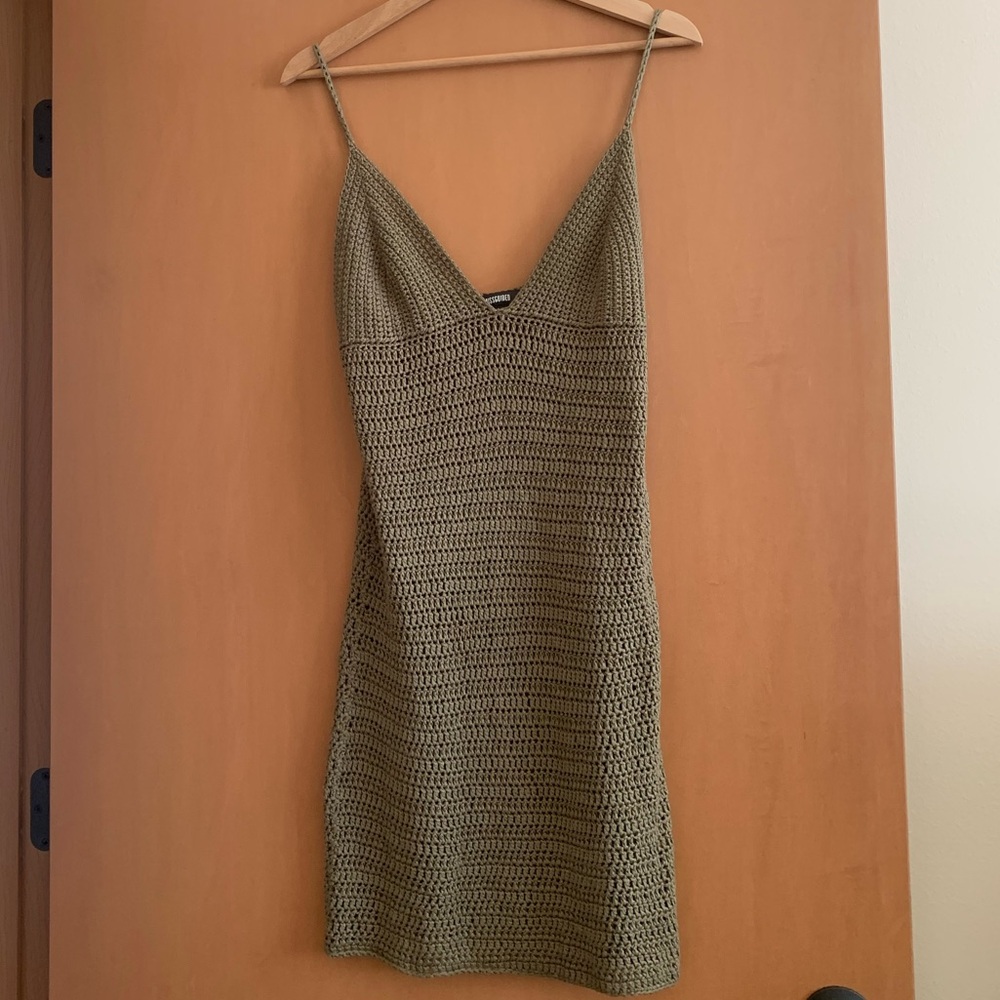 Missguided Khaki Knit Mini Dress